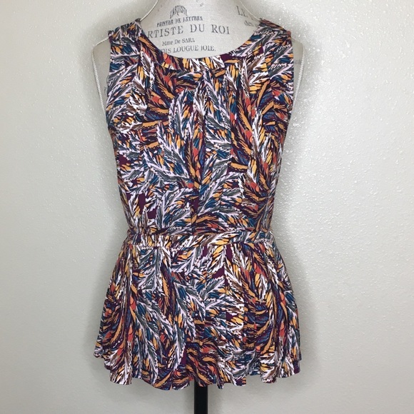 Anthropologie Tops - Deletta Anthro Med Feather Fit & Flare Pleated Top